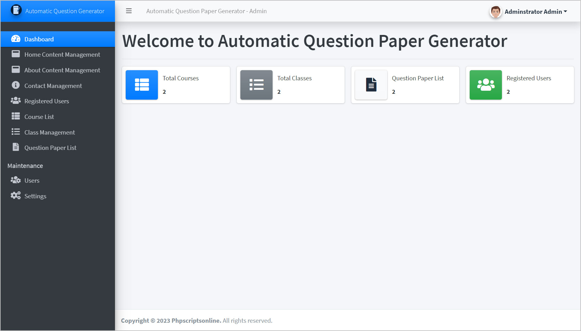 Automatic Question Paper Generator PHP Script